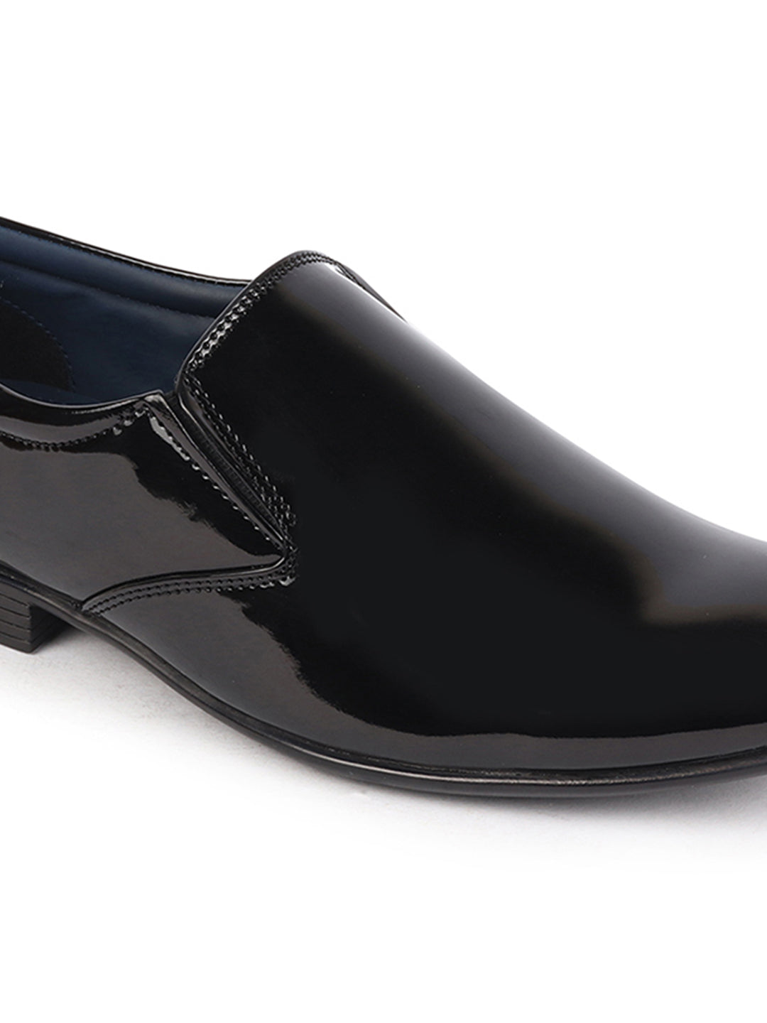 Boys Formal Shoes Black Patent Leather Slip On Round Toes