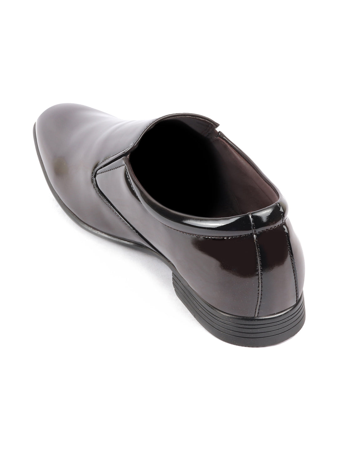 Shop Men Brown Patent Leather Party Formal Office Slip On Shoes Online.