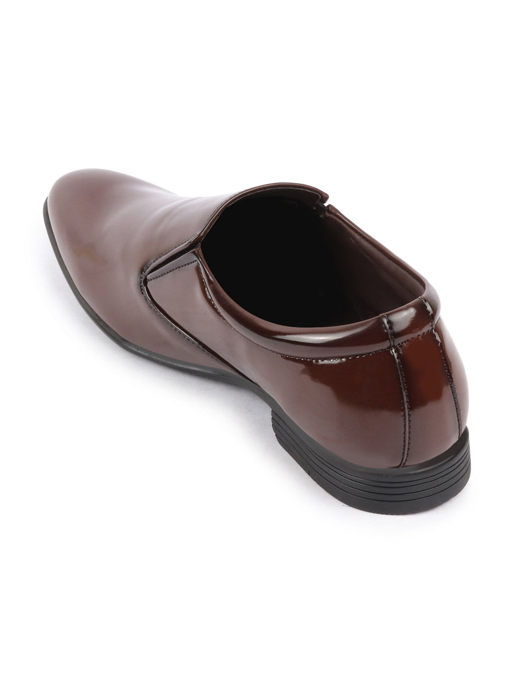 Shop Men Tan Patent Leather Party Formal Office Slip On Shoes Online.