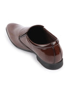 Shop Men Tan Patent Leather Party Formal Office Slip On Shoes Online.