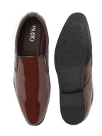Shop Men Tan Patent Leather Party Formal Office Slip On Shoes Online.