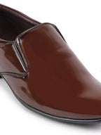 Shop Men Tan Patent Leather Party Formal Office Slip On Shoes Online.