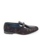 men black party formal velvet horsebit buckle slip on loafer shoes