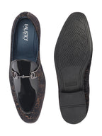 men black party formal velvet horsebit buckle slip on loafer shoes