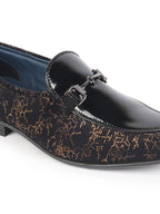 men black party formal velvet horsebit buckle slip on loafer shoes