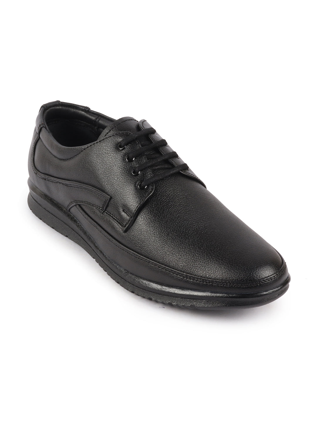 Shop Men Black Genuine Leather Formal Office Lace Up Derby Shoes Online.