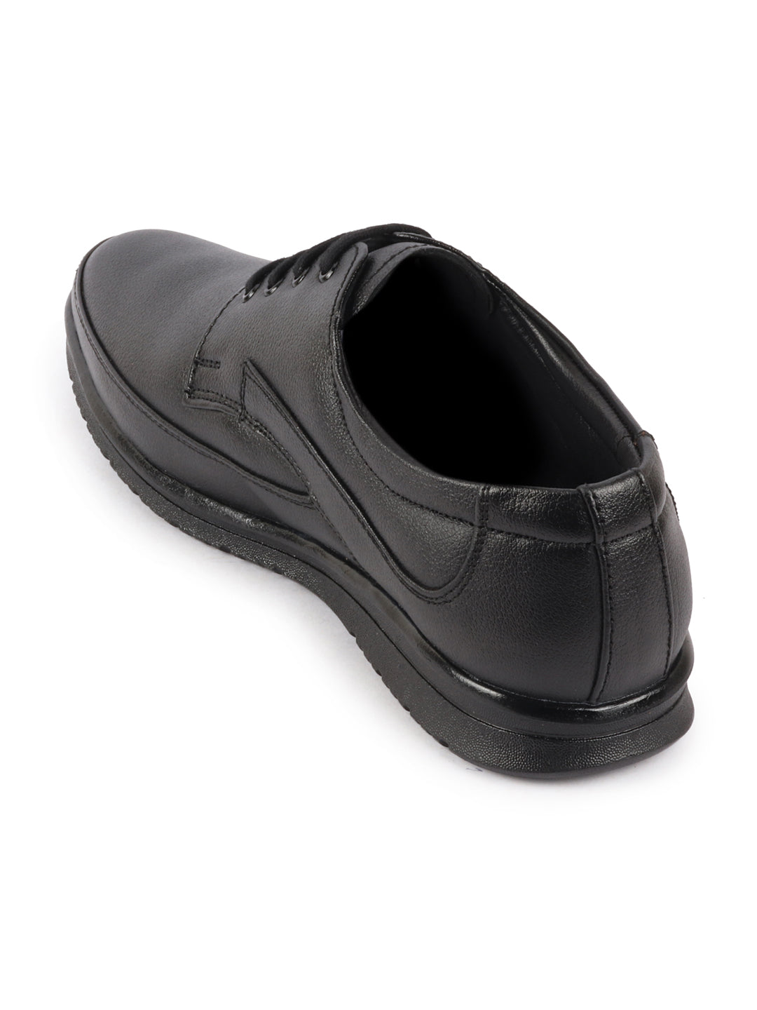 Shop Men Black Genuine Leather Formal Office Lace Up Derby Shoes Online.