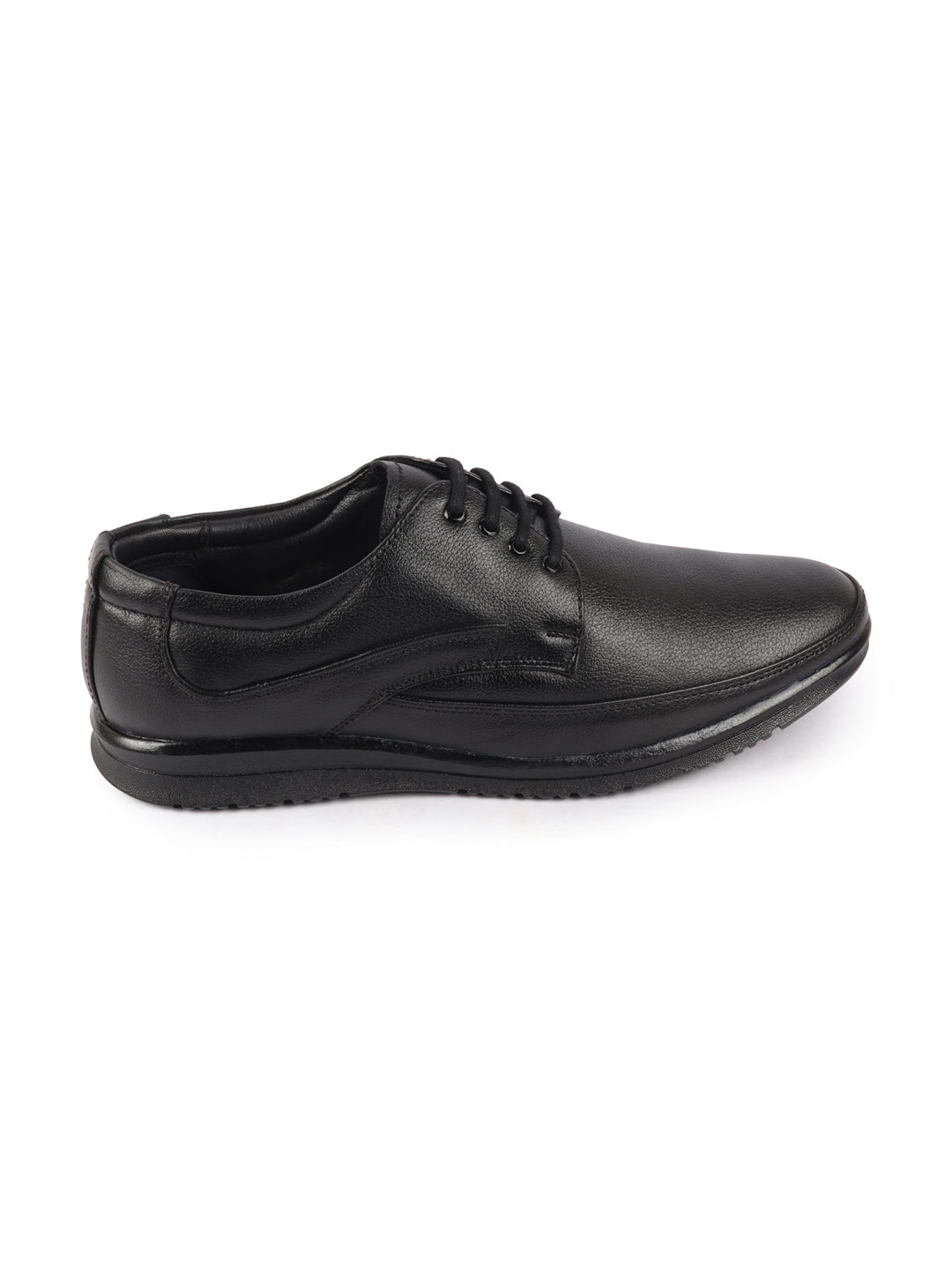 Shop Men Black Genuine Leather Formal Office Lace Up Derby Shoes Online.