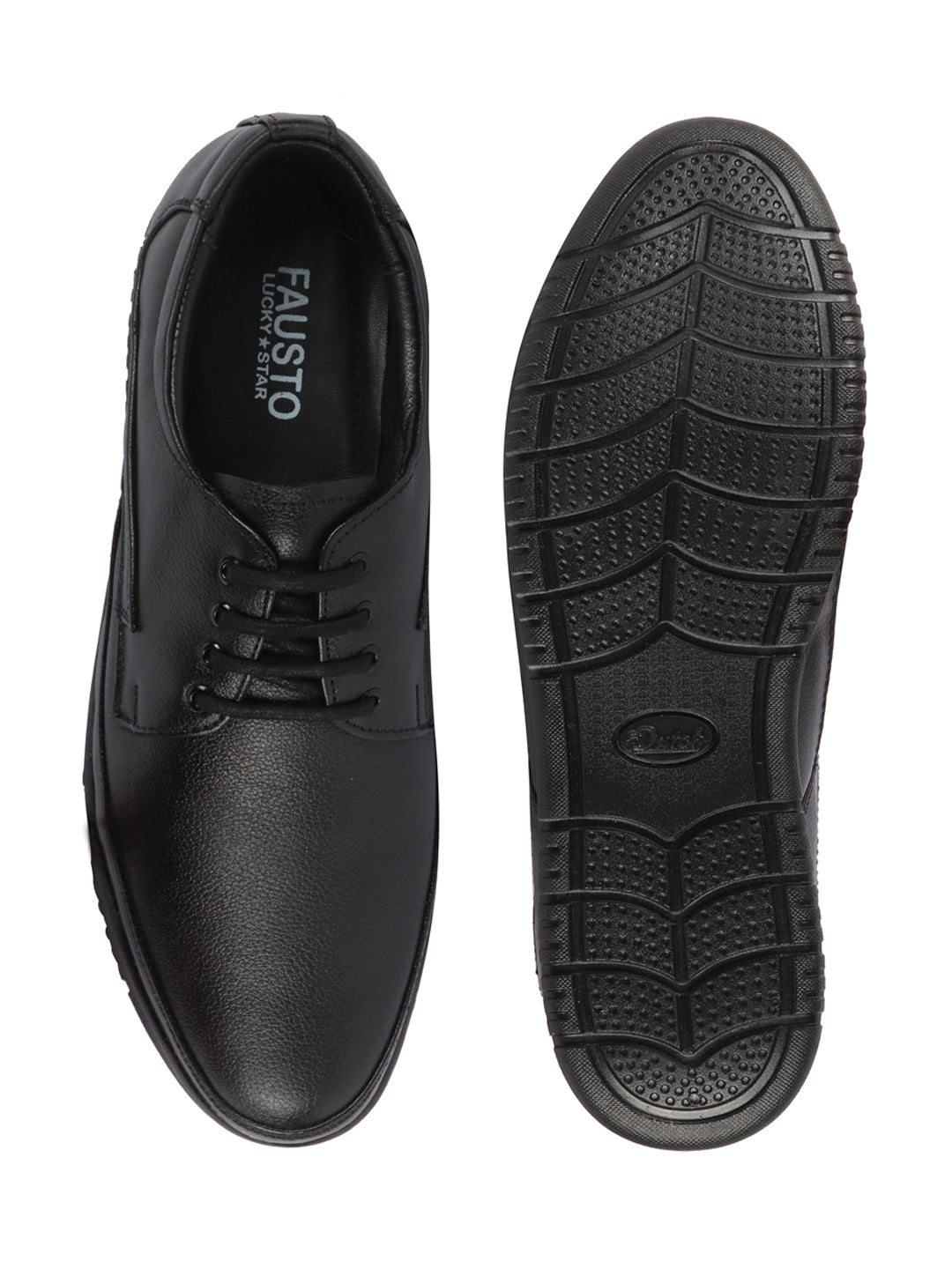 Shop Men Black Genuine Leather Formal Office Lace Up Derby Shoes Online.
