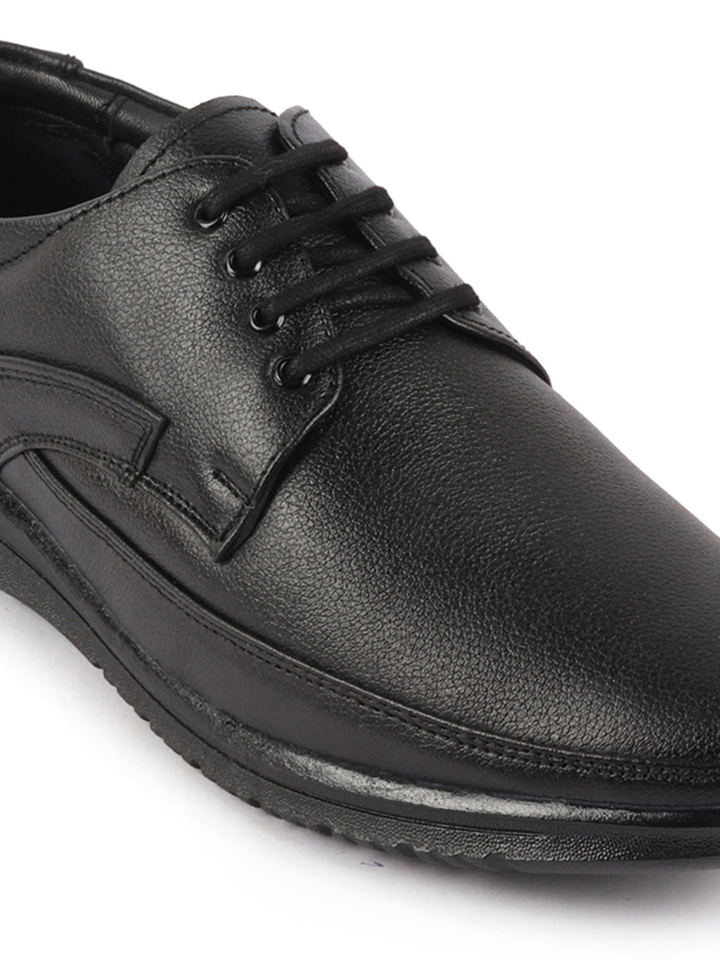 Shop Men Black Genuine Leather Formal Office Lace Up Derby Shoes Online.