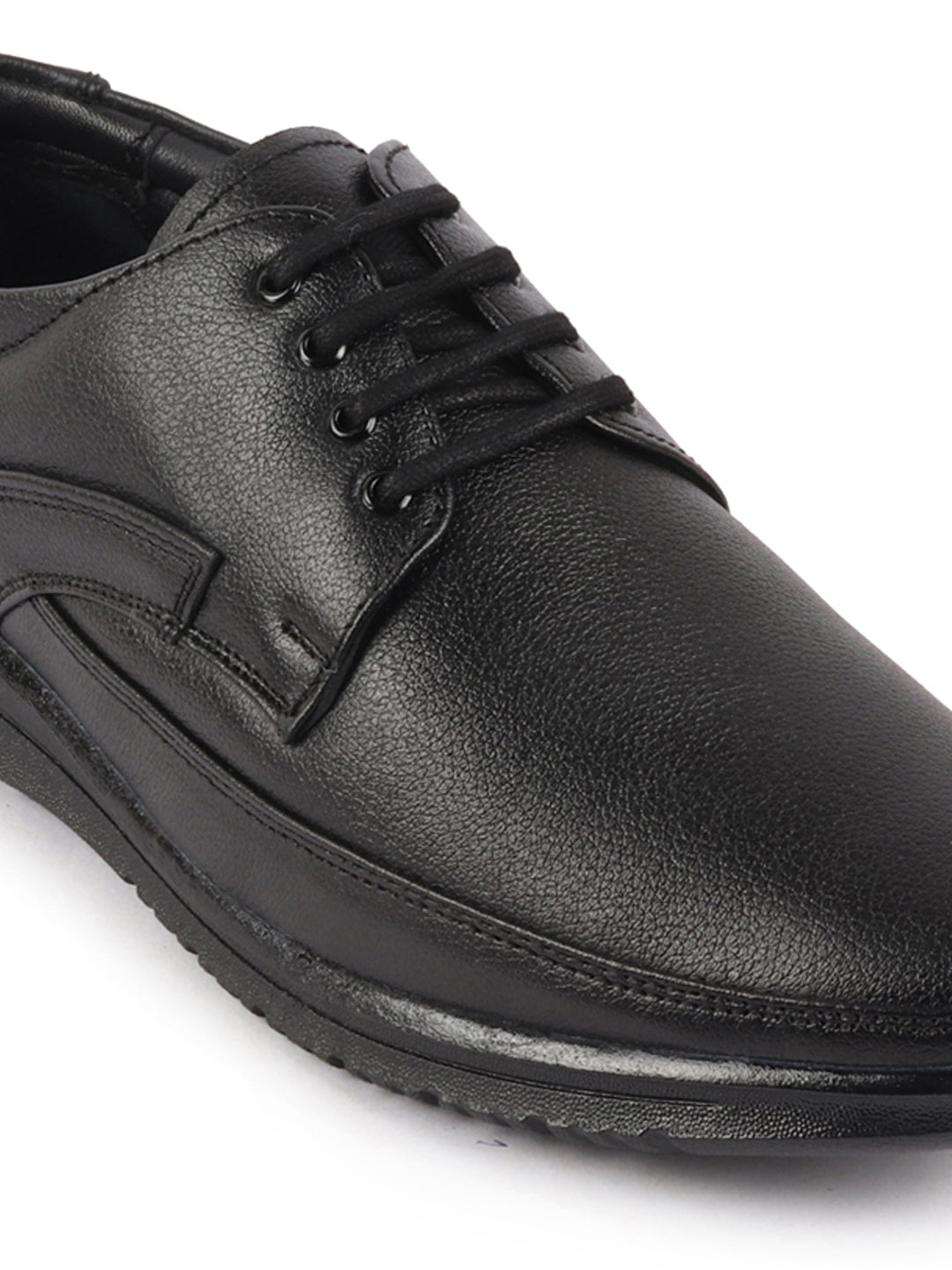 Shop Men Black Genuine Leather Formal Office Lace Up Derby Shoes Online.