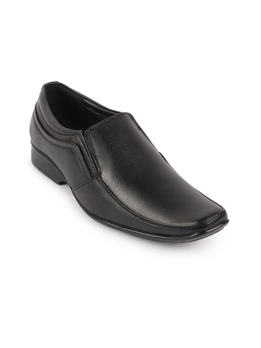 Shop Men Black Genuine Leather Office Formal Slip On Shoes Online.