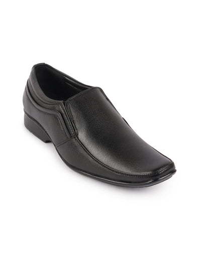 Shop Men Black Genuine Leather Office Formal Slip On Shoes Online.