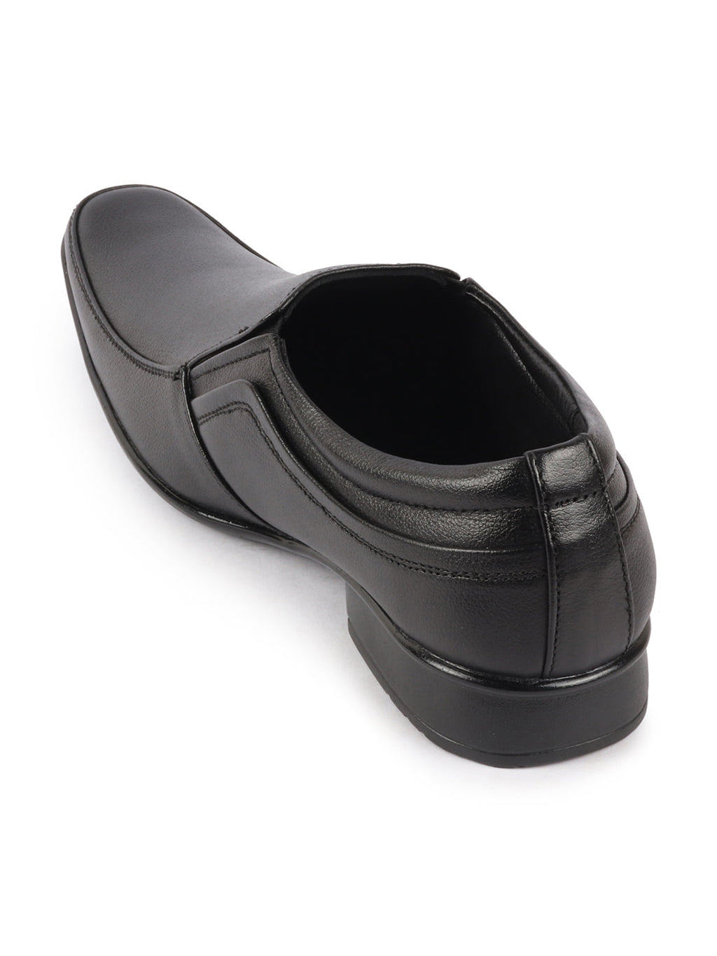 Shop Men Black Genuine Leather Office Formal Slip On Shoes Online.