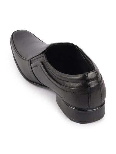 Shop Men Black Genuine Leather Office Formal Slip On Shoes Online.