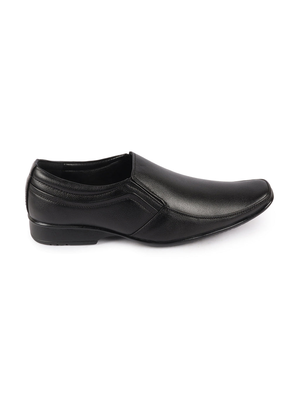 Shop Men Black Genuine Leather Office Formal Slip On Shoes Online.