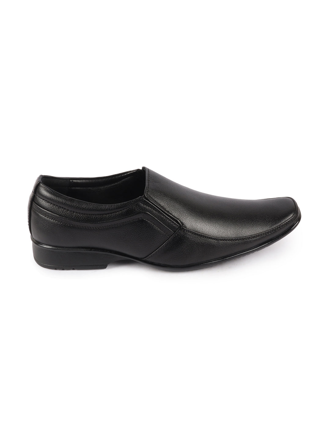 Shop Men Black Genuine Leather Office Formal Slip On Shoes Online.
