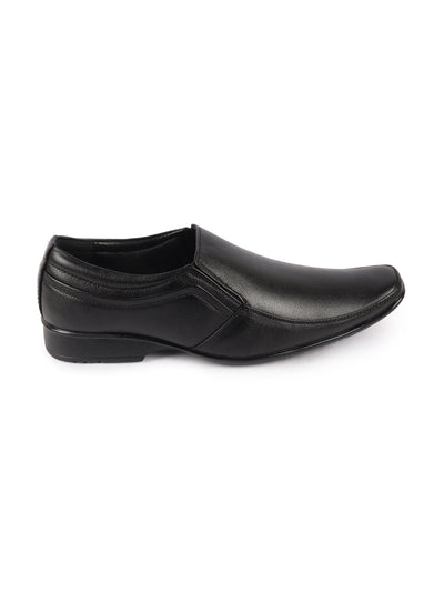 Shop Men Black Genuine Leather Office Formal Slip On Shoes Online.