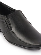 Shop Men Black Genuine Leather Office Formal Slip On Shoes Online.