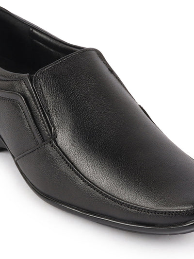 Shop Men Black Genuine Leather Office Formal Slip On Shoes Online.