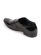 shop men black patent leather shine buckle strap party wedding dress tuxedo slip on shoes online.