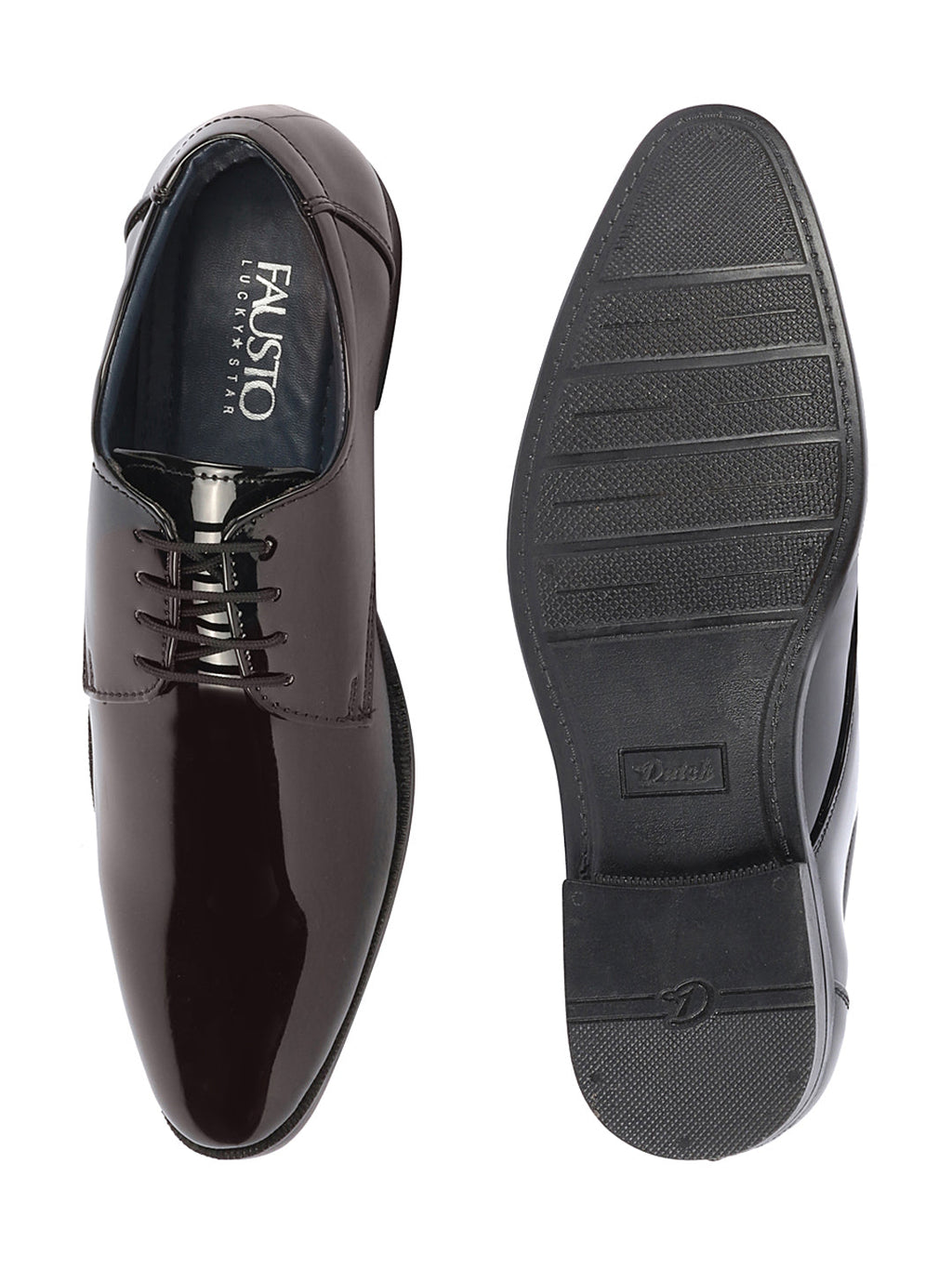 men brown textured leather formal derbys