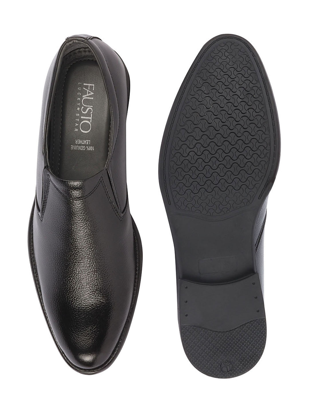 Shop Men Black Genuine Leather Classic Formal Office Slip On Shoes Online.