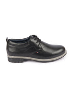Shop Men Black Genuine Leather Broad Feet Formal Lace Up Shoes with TPR Welted Sole Online.
