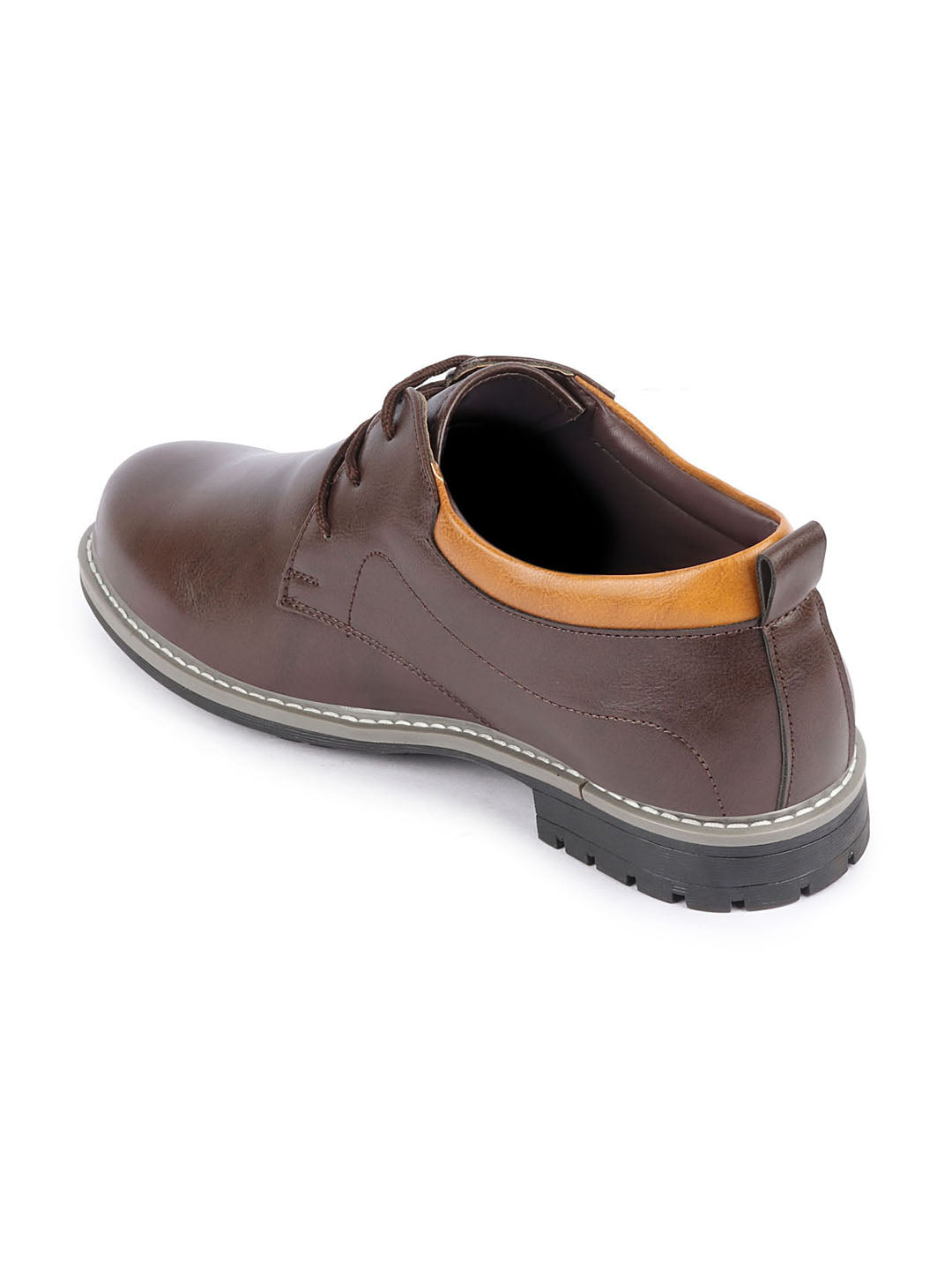 Shop Men Brown Genuine Leather Broad Feet Formal Lace Up Shoes with TPR Welted Sole Online.
