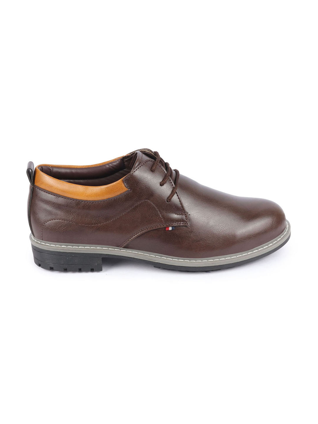 Shop Men Brown Genuine Leather Broad Feet Formal Lace Up Shoes with TPR Welted Sole Online.