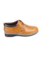 Shop Men Tan Genuine Leather Broad Feet Formal Lace Up Shoes with TPR Welted Sole Online.