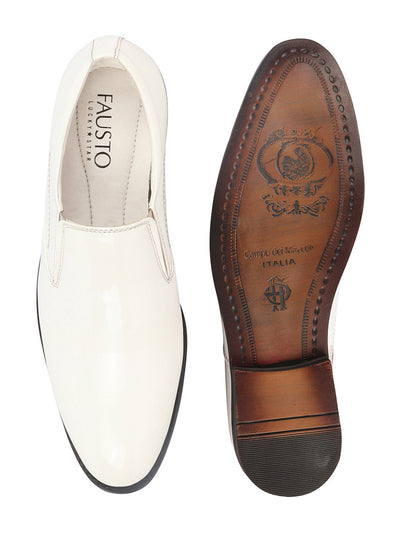 Buy Men White Patent Leather Party Strip Slip On Shoes I18n Error