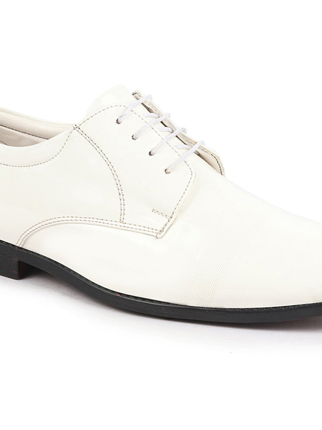 shop men white patent leather party formal textured strip lace up shoes online.