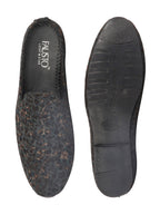 Shop Men Brown Floral Print Embellish Ethnic Wedding Party Back Open Slip on Shoes Online.