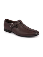 Shop Men Brown Side Open Shoe Style Sandal with Buckle Strap Online.