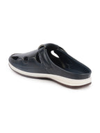 Shop Men Blue Casual Back Open Perforated Day Long Comfort Slip On Sandals Online.