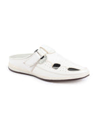 Shop Men White Casual Back Open Perforated Day Long Comfort Slip On Sandals Online.