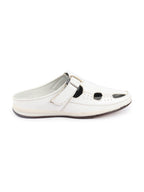 Shop Men White Casual Back Open Perforated Day Long Comfort Slip On Sandals Online.