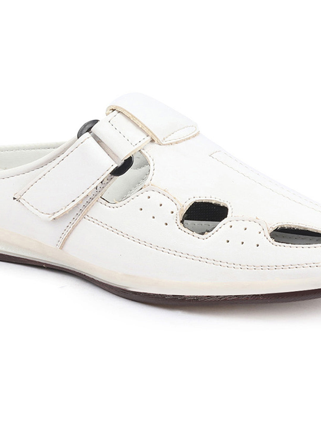 Shop Men White Casual Back Open Perforated Day Long Comfort Slip On Sandals Online.