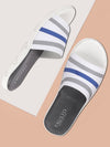 Men White/Blue Casual Slip-On Flip-Flops