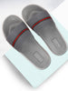 Men Grey Casual Slip-On Color Block Slider Flip-Flops