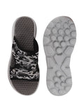 Men Grey Casual Slip-On Army Print Slider Flip-Flops