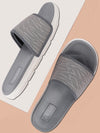 Men Steel Grey Casual Slip-On Slider Flip-Flops