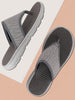 Men Steel Grey Casual Slip-On Flip-Flops