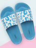 Women Blue/White Outdoor Slider Flip Flops