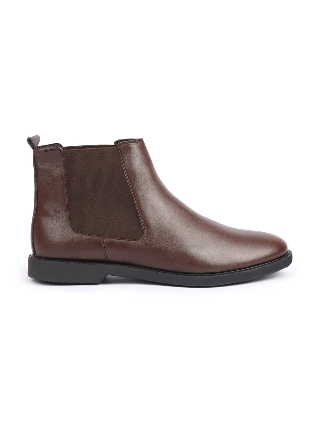 men brown high ankle slip on outdoor fashion winter chelsea boots