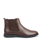 men brown high ankle slip on outdoor fashion winter chelsea boots