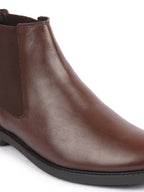 men brown high ankle slip on outdoor fashion winter chelsea boots
