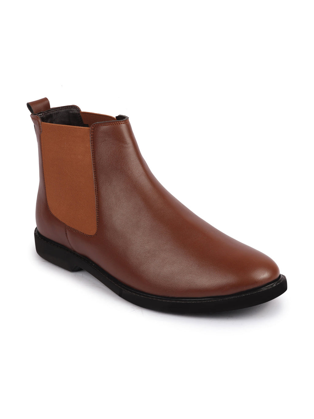 men tan high ankle slip on outdoor fashion winter chelsea boots