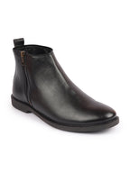 Shop Men Black High Ankle Zipper Closure Fashion Trend Classic Work Boots Online.